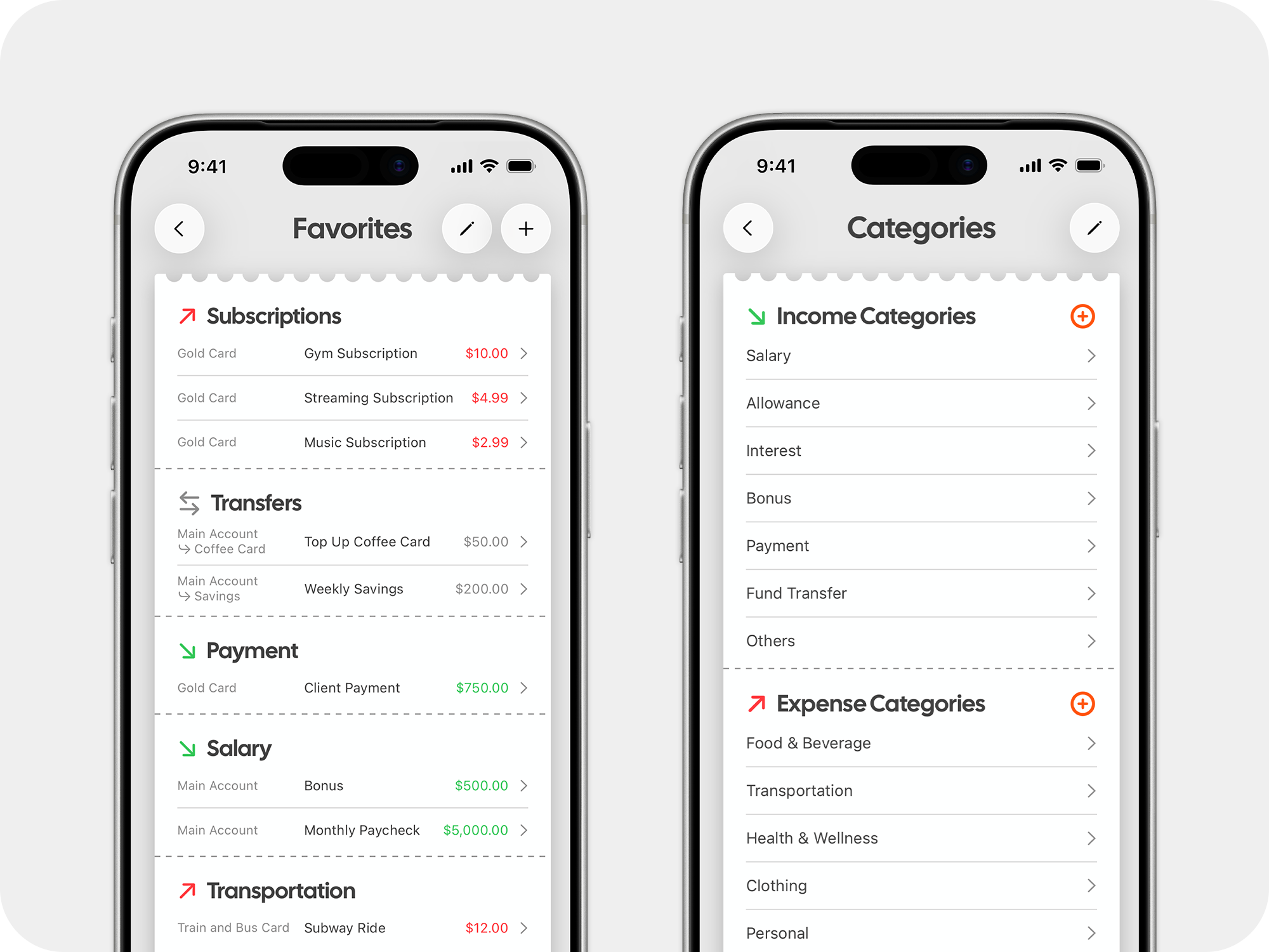 Favorite Transactions